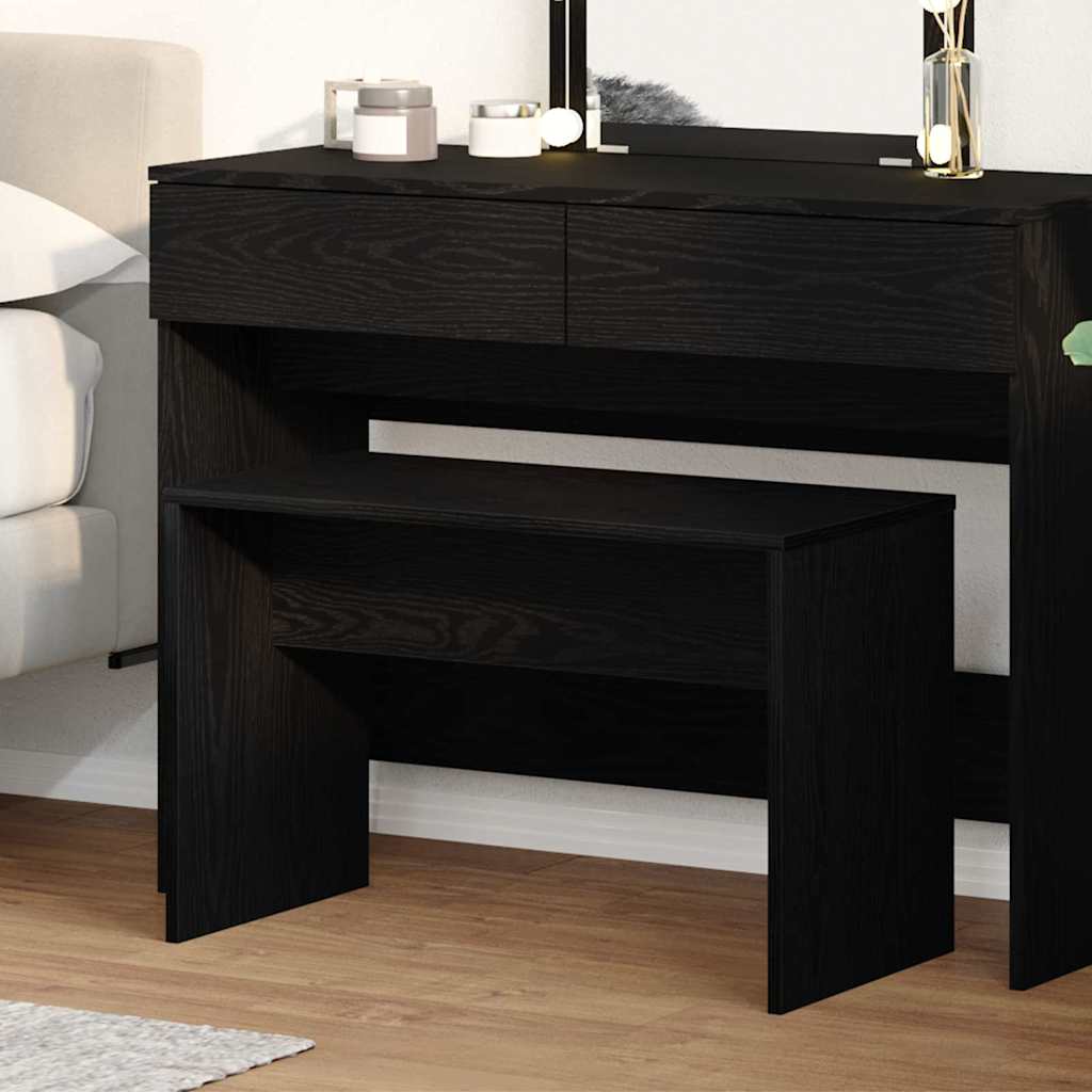 Taburete de vestidor Roble negro 70 x 35 x 45 cm