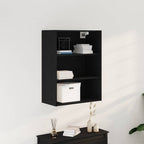 Armario de pared colgante Roble Negro 69,5 x 32,5 x 90 cm
