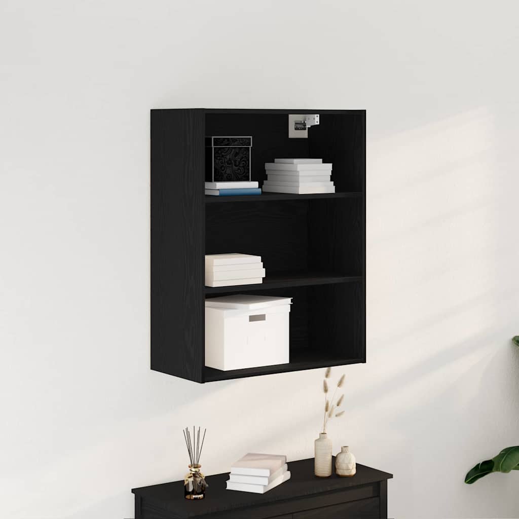 Armario de pared colgante Roble Negro 69,5 x 32,5 x 90 cm