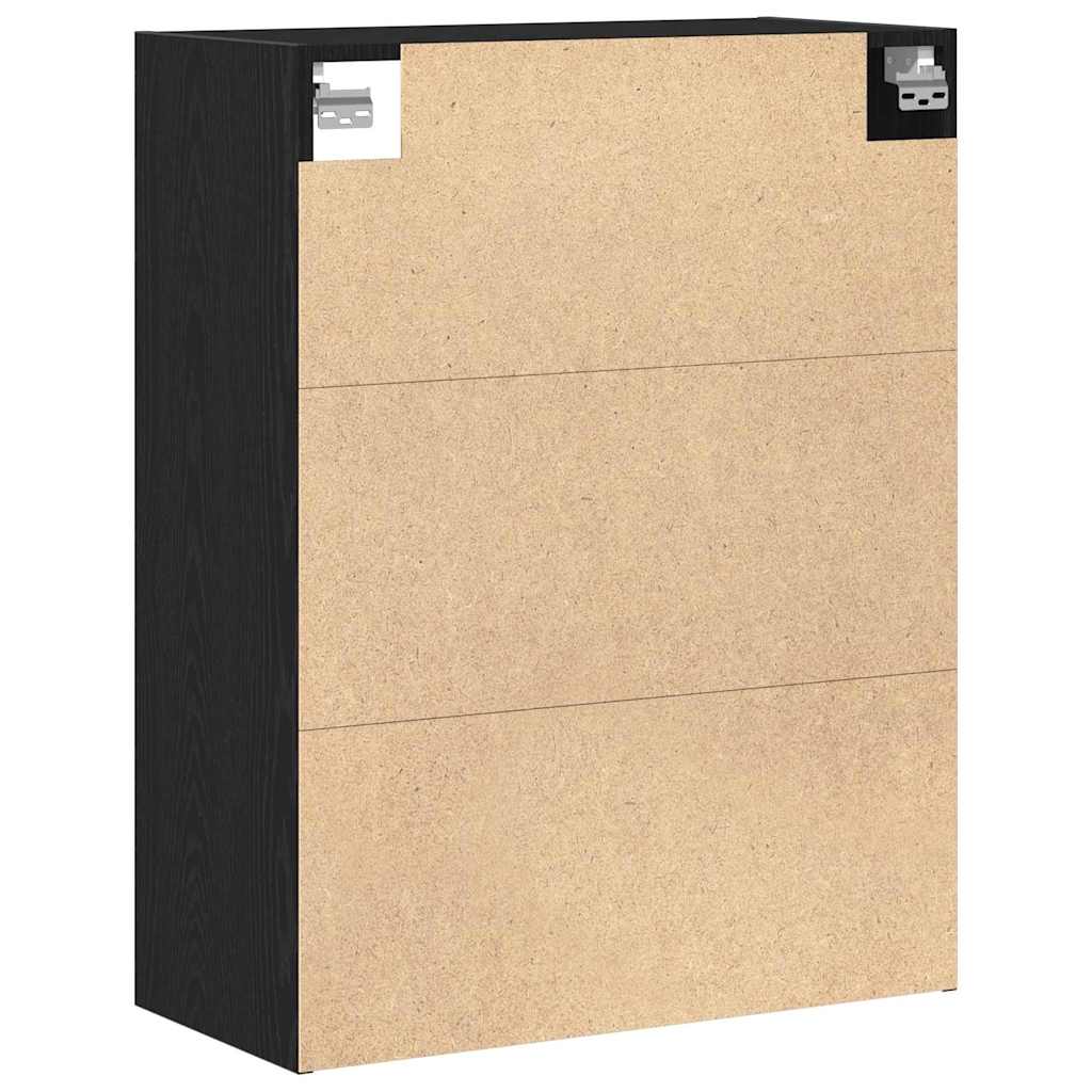Armario de pared colgante Roble Negro 69,5 x 32,5 x 90 cm