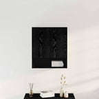 Mueble de pared Montaje en la pared Roble Negro 60 x 30 x 70 cm