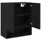 Mueble de pared Montaje en la pared Roble Negro 60 x 30 x 70 cm