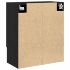 Mueble de pared Montaje en la pared Roble Negro 60 x 30 x 70 cm