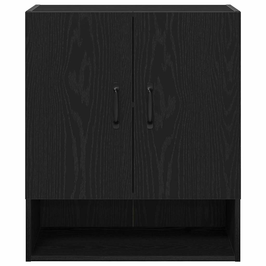 Mueble de pared Montaje en la pared Roble Negro 60 x 30 x 70 cm