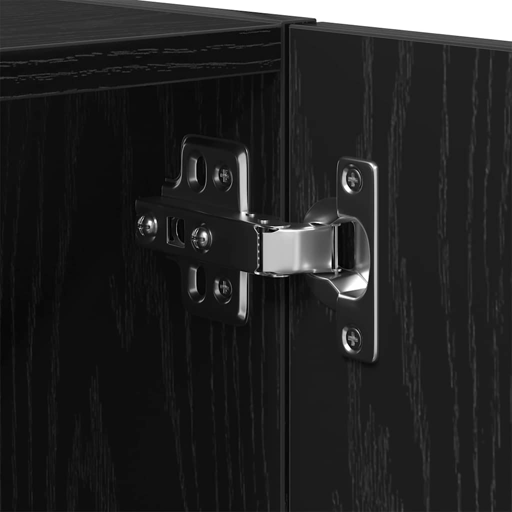 Mueble de pared Montaje en la pared Roble Negro 60 x 30 x 60 cm