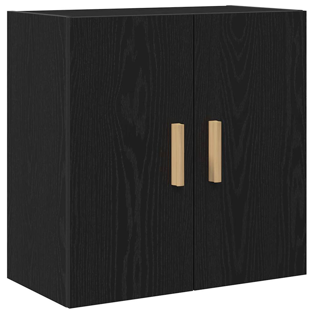 Mueble de pared Montaje en la pared Roble Negro 60 x 30 x 60 cm