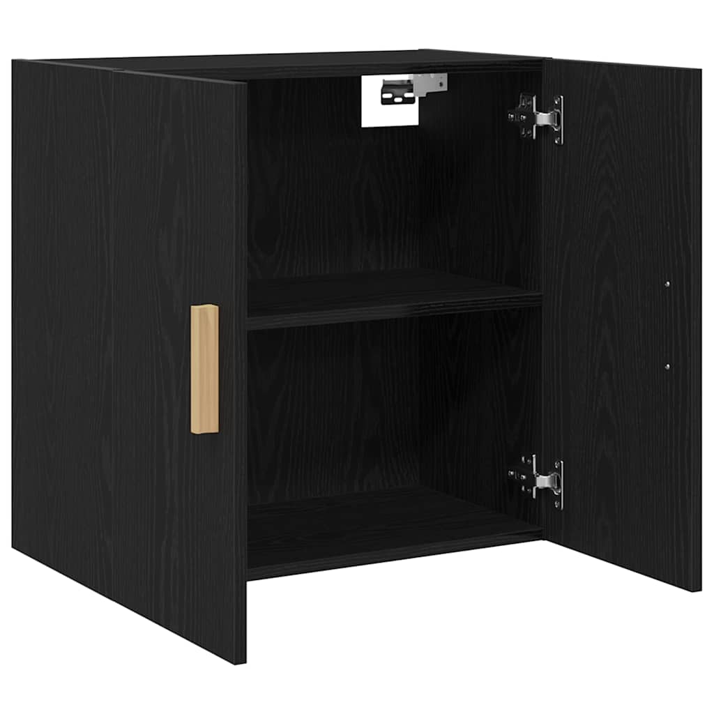 Mueble de pared Montaje en la pared Roble Negro 60 x 30 x 60 cm