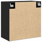 Mueble de pared Montaje en la pared Roble Negro 60 x 30 x 60 cm