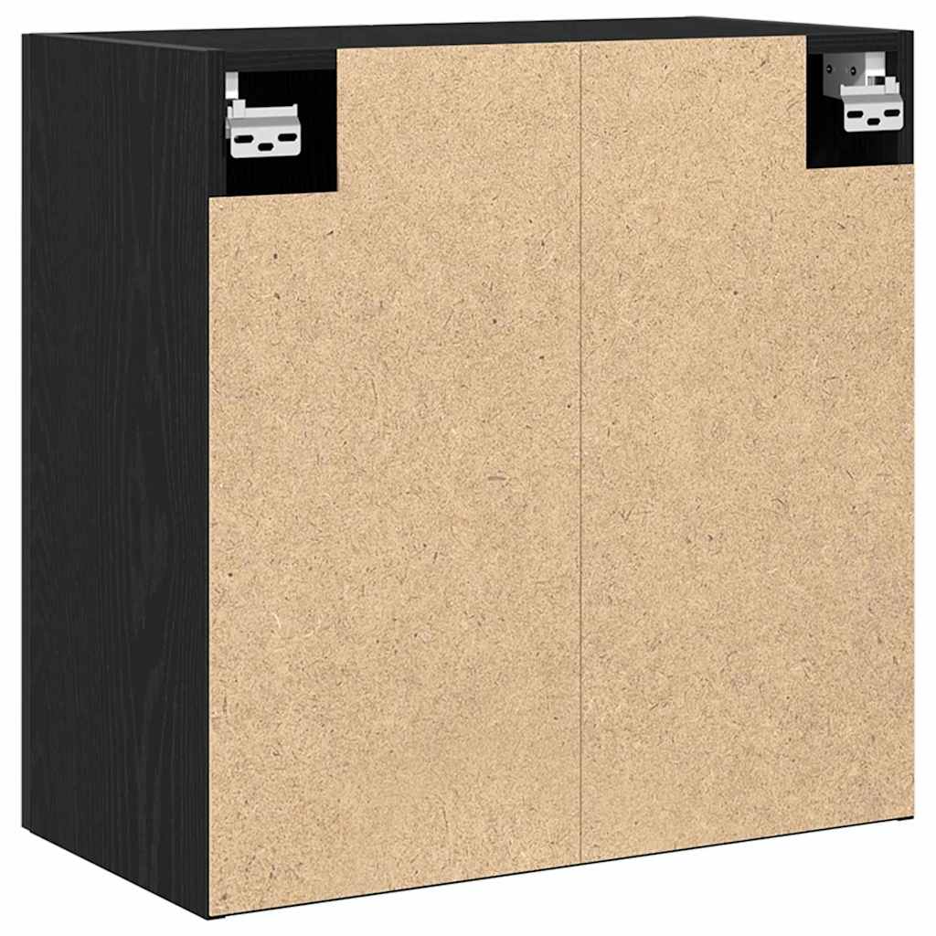 Mueble de pared Montaje en la pared Roble Negro 60 x 30 x 60 cm