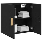 Mueble de pared Montaje en la pared Roble Negro 60 x 30 x 60 cm