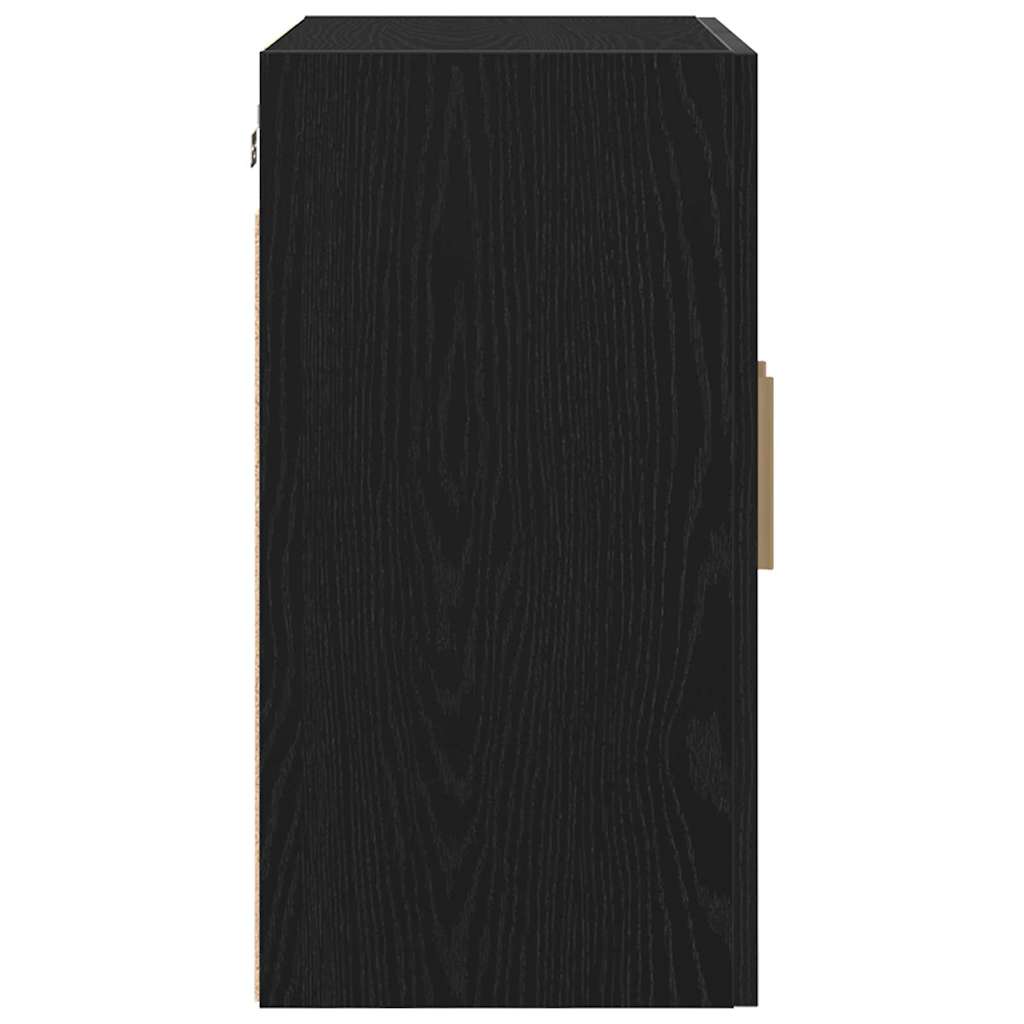 Mueble de pared Montaje en la pared Roble Negro 60 x 30 x 60 cm