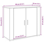 Vitrina Roble Negro 80 x 33 x 70 cm Madera contrachapada