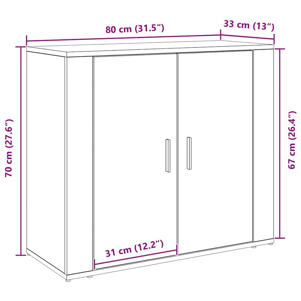 Vitrina Roble Negro 80 x 33 x 70 cm Madera contrachapada