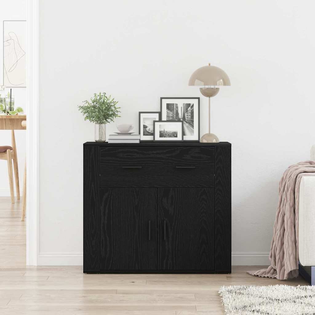 Vitrina Roble Negro 80 x 33 x 70 cm Madera contrachapada
