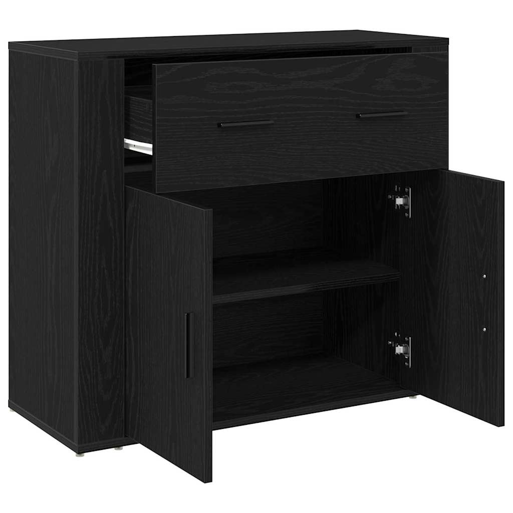 Vitrina Roble Negro 80 x 33 x 70 cm Madera contrachapada