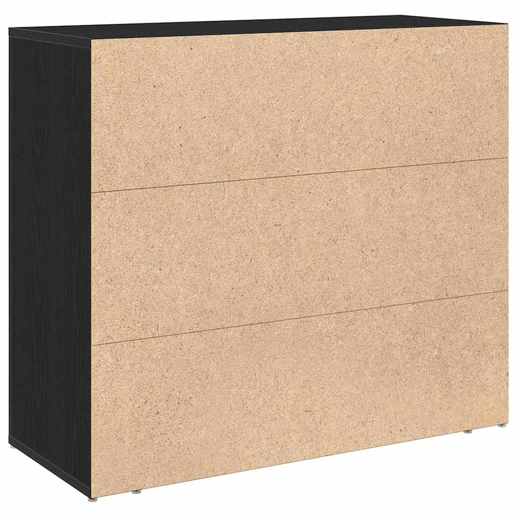 Vitrina Roble Negro 80 x 33 x 70 cm Madera contrachapada
