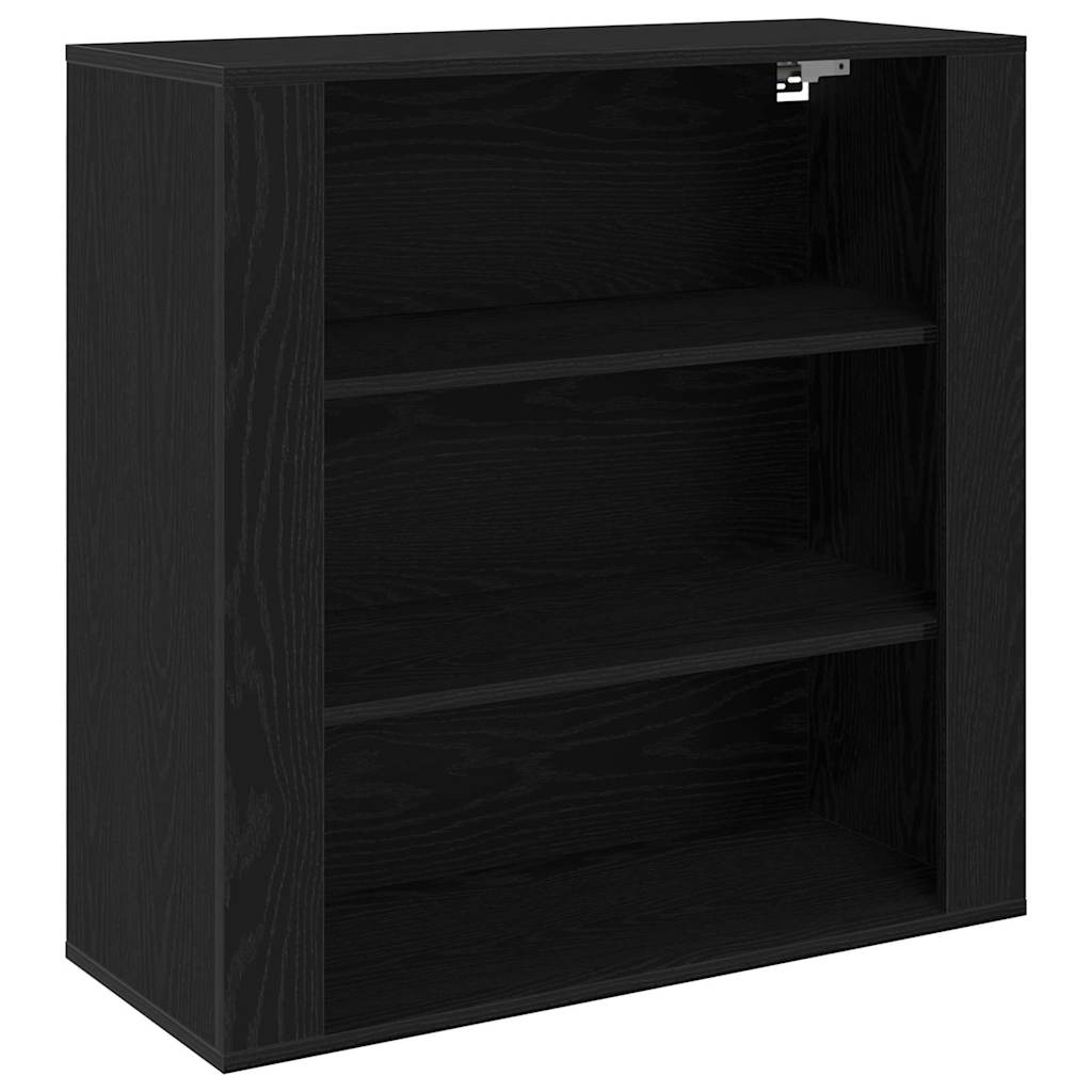 Mueble de pared con estante Roble Negro 80 x 33 x 80 cm