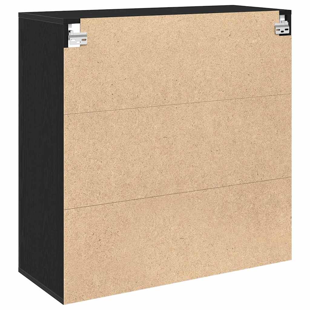 Mueble de pared con estante Roble Negro 80 x 33 x 80 cm