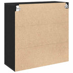 Mueble de pared con estante Roble Negro 80 x 33 x 80 cm