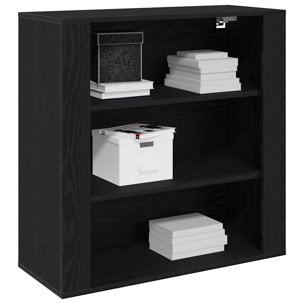 Mueble de pared con estante Roble Negro 80 x 33 x 80 cm