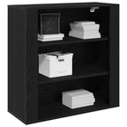 Mueble de pared con estante Roble Negro 80 x 33 x 80 cm