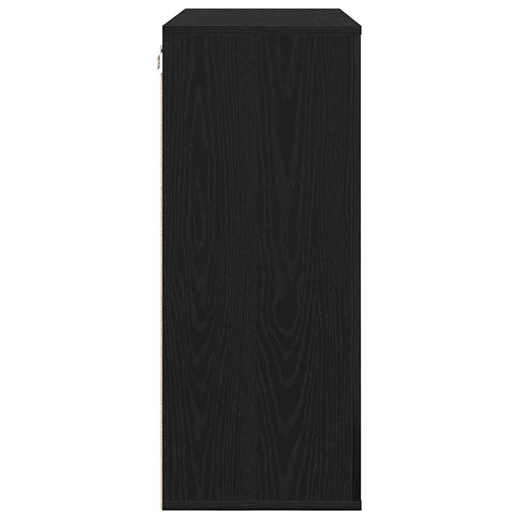 Mueble de pared con estante Roble Negro 80 x 33 x 80 cm