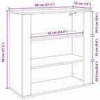 Mueble de pared con estante Roble Negro 80 x 33 x 80 cm