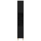 Gabinete de Baño con estante Roble Negro 30 x 30 x 190 cm