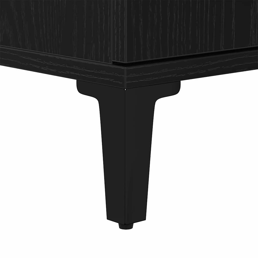 Gabinete de Baño con estante Roble Negro 30 x 30 x 190 cm