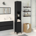 Gabinete de Baño con estante Roble Negro 30 x 30 x 190 cm
