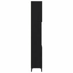 Gabinete de Baño con estante Roble Negro 30 x 30 x 190 cm