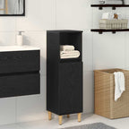 Armario de Baño con estante Roble Negro 30 x 30 x 100 cm