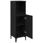 Gabinete de Baño con estante Roble Negro 30 x 30 x 100 cm