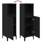 Gabinete de Baño con estante Roble Negro 30 x 30 x 100 cm