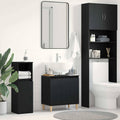 Gabinete de Lavabo para Baño Roble Negro 58 x 33 x 60 cm