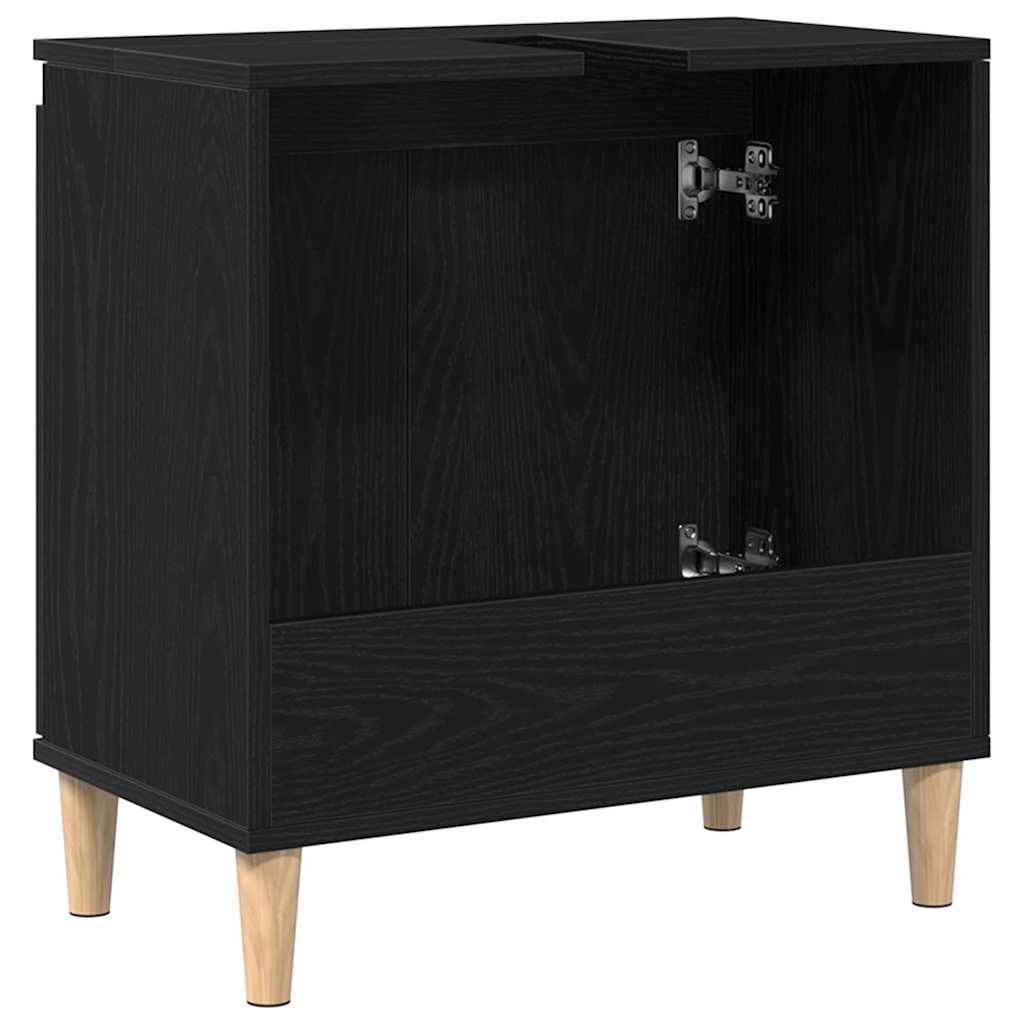 Gabinete de Lavabo para Baño Roble Negro 58 x 33 x 60 cm