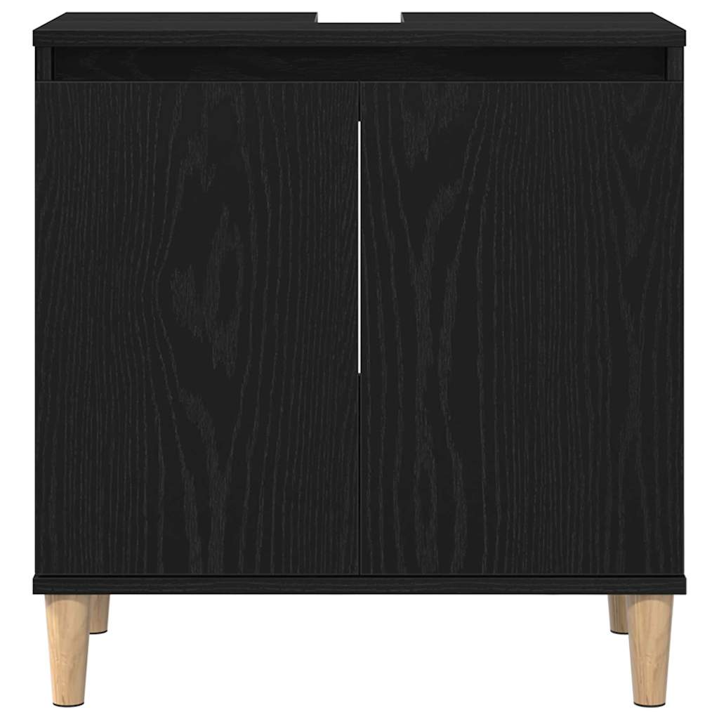 Gabinete de Lavabo para Baño Roble Negro 58 x 33 x 60 cm
