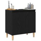 Gabinete de Lavabo para Baño Roble Negro 58 x 33 x 60 cm