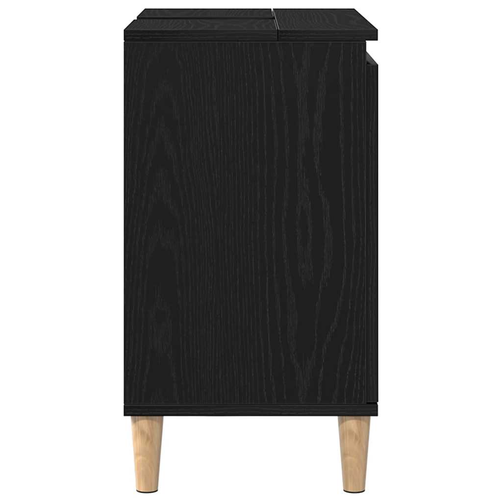 Gabinete de Lavabo para Baño Roble Negro 58 x 33 x 60 cm