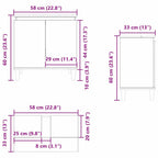 Gabinete de Lavabo para Baño Roble Negro 58 x 33 x 60 cm