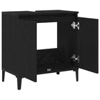 Gabinete de Lavabo para Baño Roble Negro 58 x 33 x 60 cm