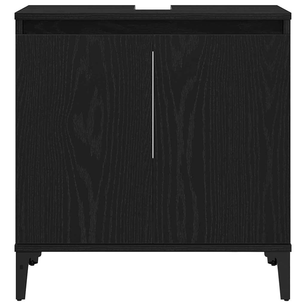 Gabinete de Lavabo para Baño Roble Negro 58 x 33 x 60 cm