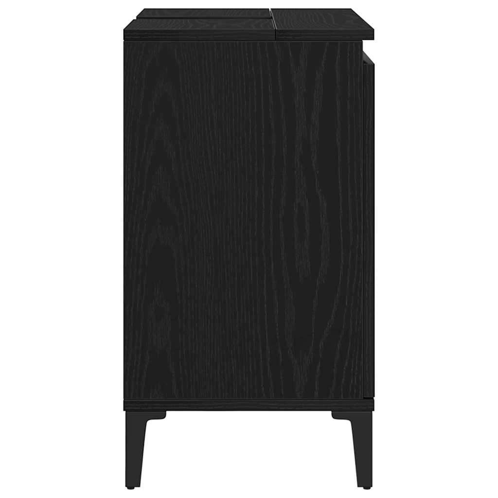 Gabinete de Lavabo para Baño Roble Negro 58 x 33 x 60 cm