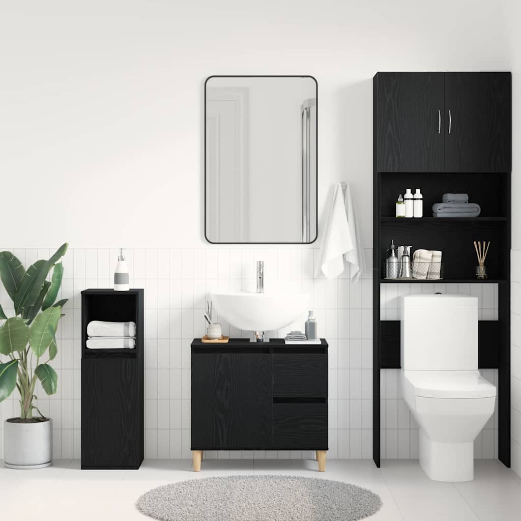 Gabinete de Baño con cajón Roble Negro 65 x 33 x 60 cm