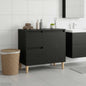 Bathroom Cabinet with Black Oak Drawer 65 x 33 x 60 cm