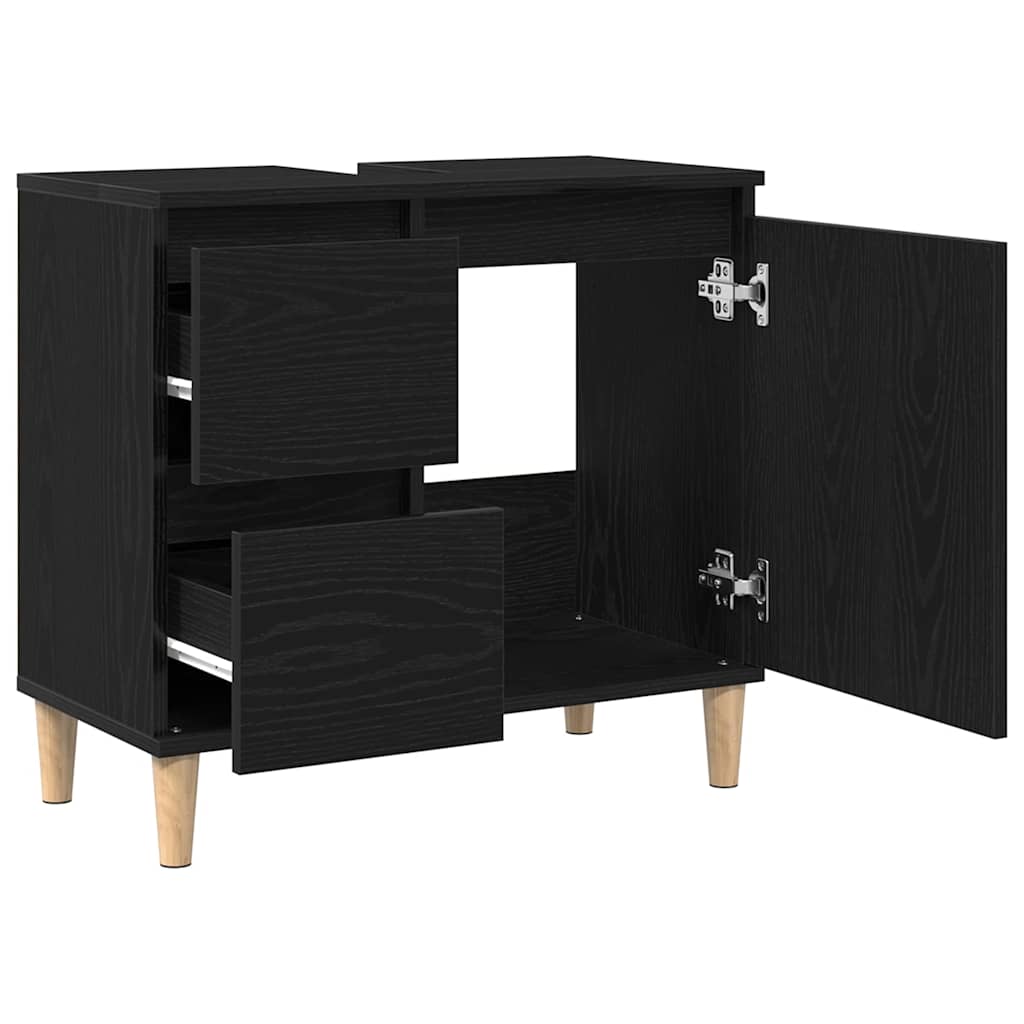 Gabinete de Baño con cajón Roble Negro 65 x 33 x 60 cm