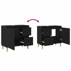 Gabinete de Baño con cajón Roble Negro 65 x 33 x 60 cm