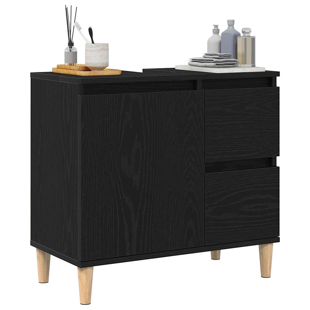 Gabinete de Baño con cajón Roble Negro 65 x 33 x 60 cm