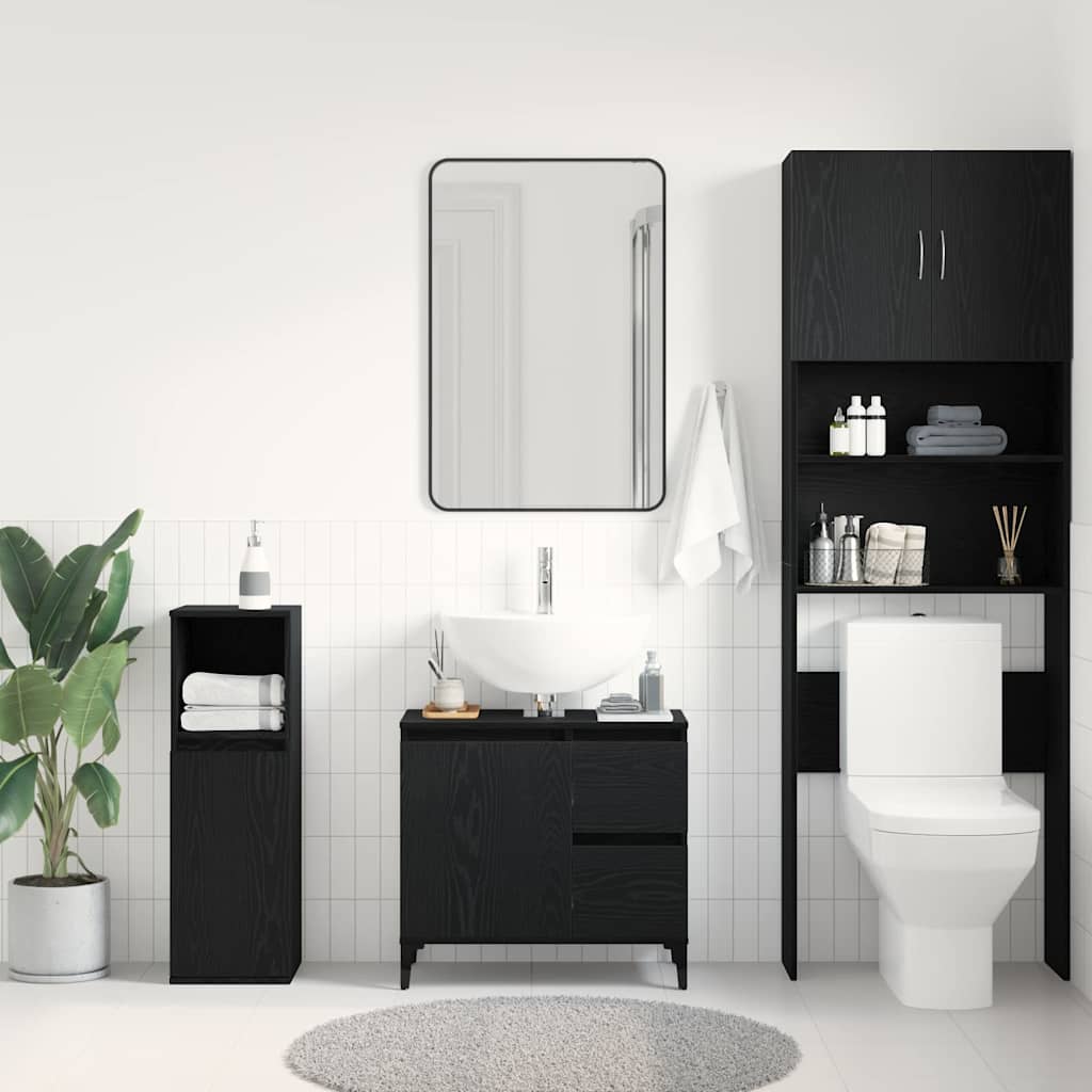 Gabinete de Baño con cajón Roble Negro 65 x 33 x 60 cm