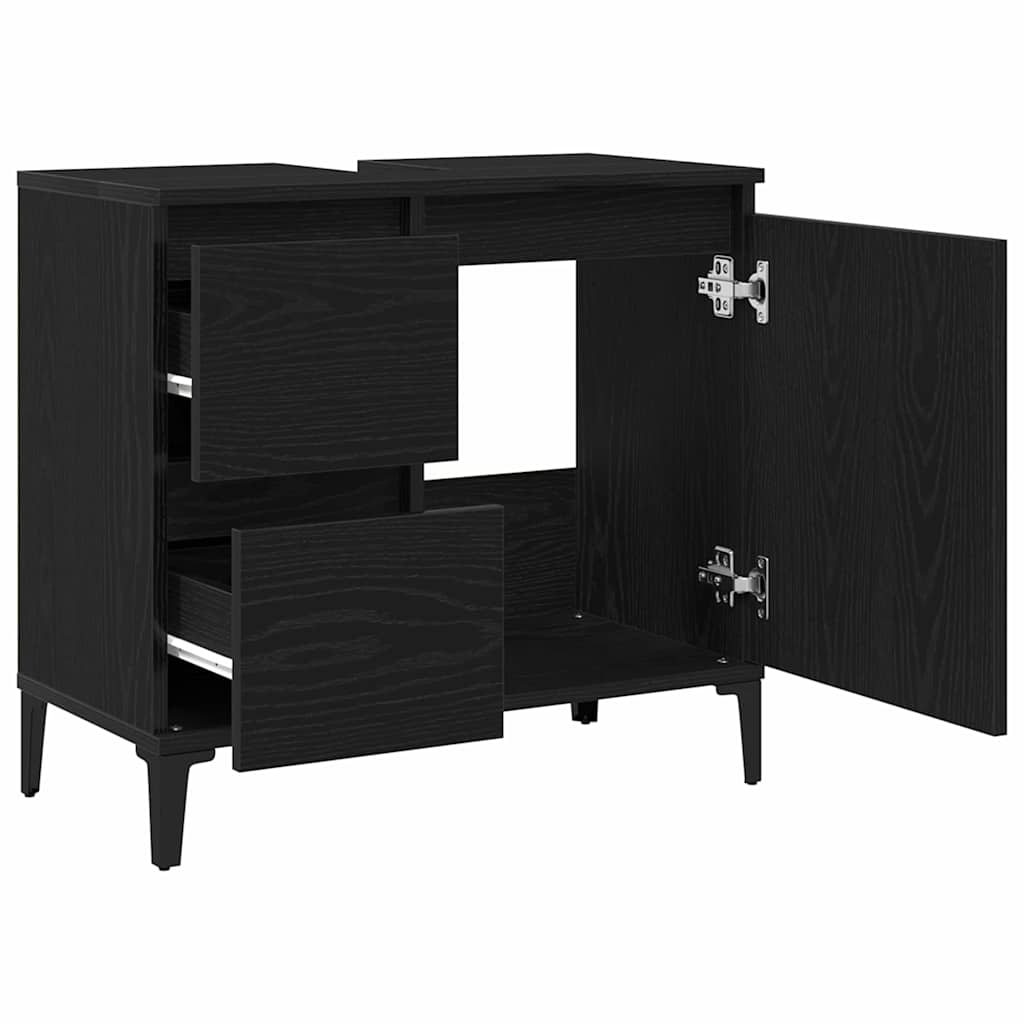 Gabinete de Baño con cajón Roble Negro 65 x 33 x 60 cm